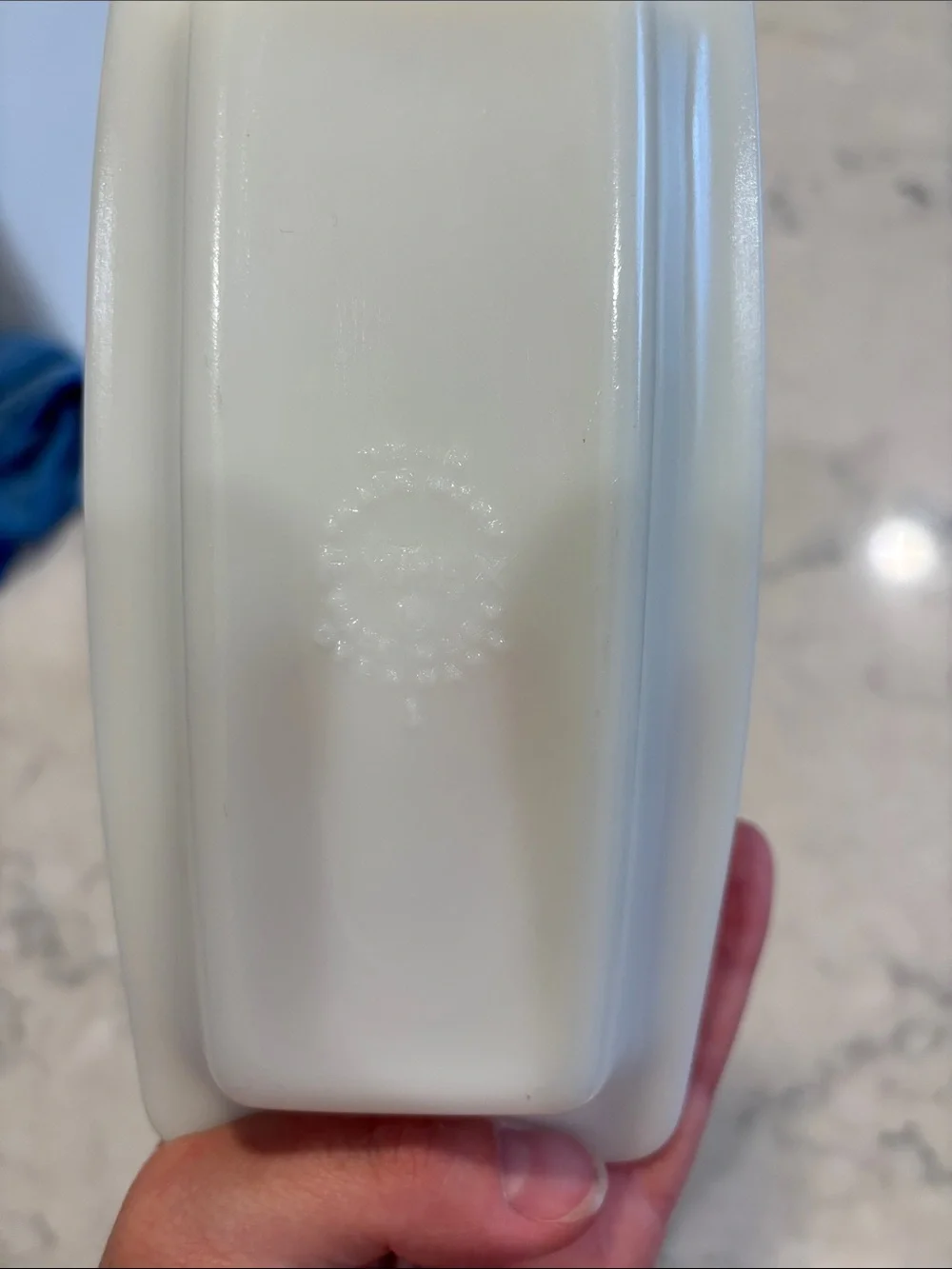 Pyrex White Butter Dish with Gold Floral Trim